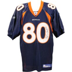 Rod Smith Signed Denver Broncos Reebok 52 Blue Jersey Beckett 45046