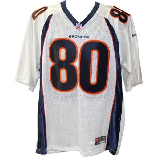 Rod Smith Autographed Denver Broncos Nike White XL Jersey Mounted Memories 51338