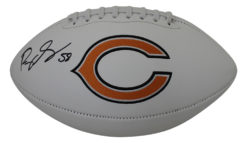 Roquan Smith Autographed/Signed Chicago Bears Logo Football BAS 25843
