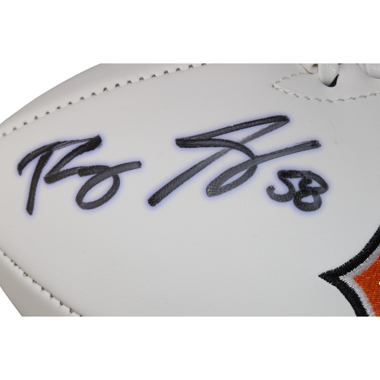Roquan Smith Autographed/Signed Chicago Bears Logo Football Beckett 53941 2 Roquan Smith Autographed/Signed Chicago Bears Logo Football Beckett 53941
