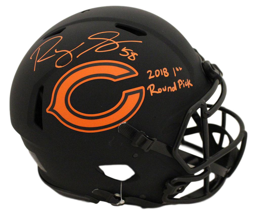 Roquan Smith Autographed Chicago Bears Authentic Eclipse Helmet BAS 28134