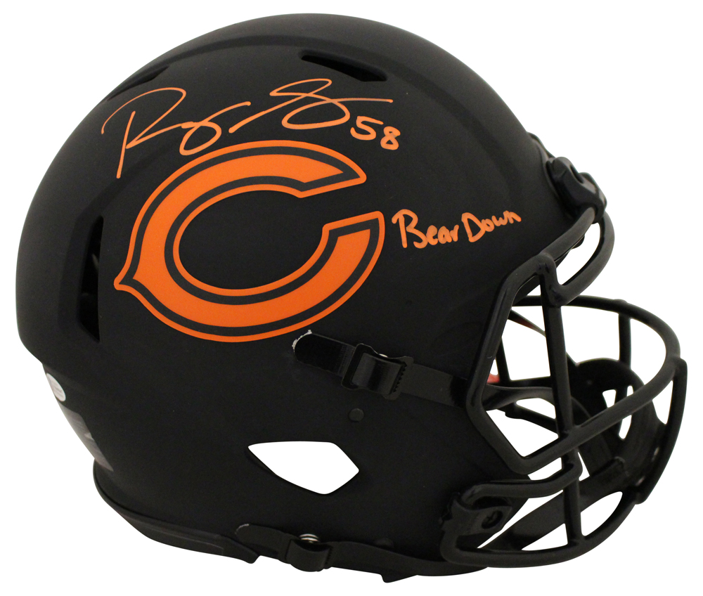 Roquan Smith Signed Chicago Bears Authentic Eclipse Helmet Bear Down BAS 28133