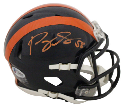 Roquan Smith Autographed Chicago Bears 1936 Tribute Mini Helmet BAS 25842