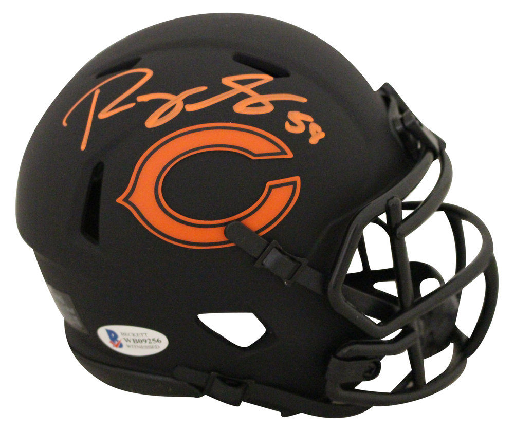 Roquan Smith Autographed/Signed Chicago Bears Eclipse Mini Helmet BAS 28127