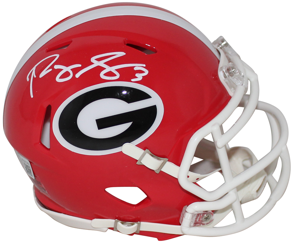 Roquan Smith Autographed/Signed Georgia Bulldogs Speed Mini Helmet BAS