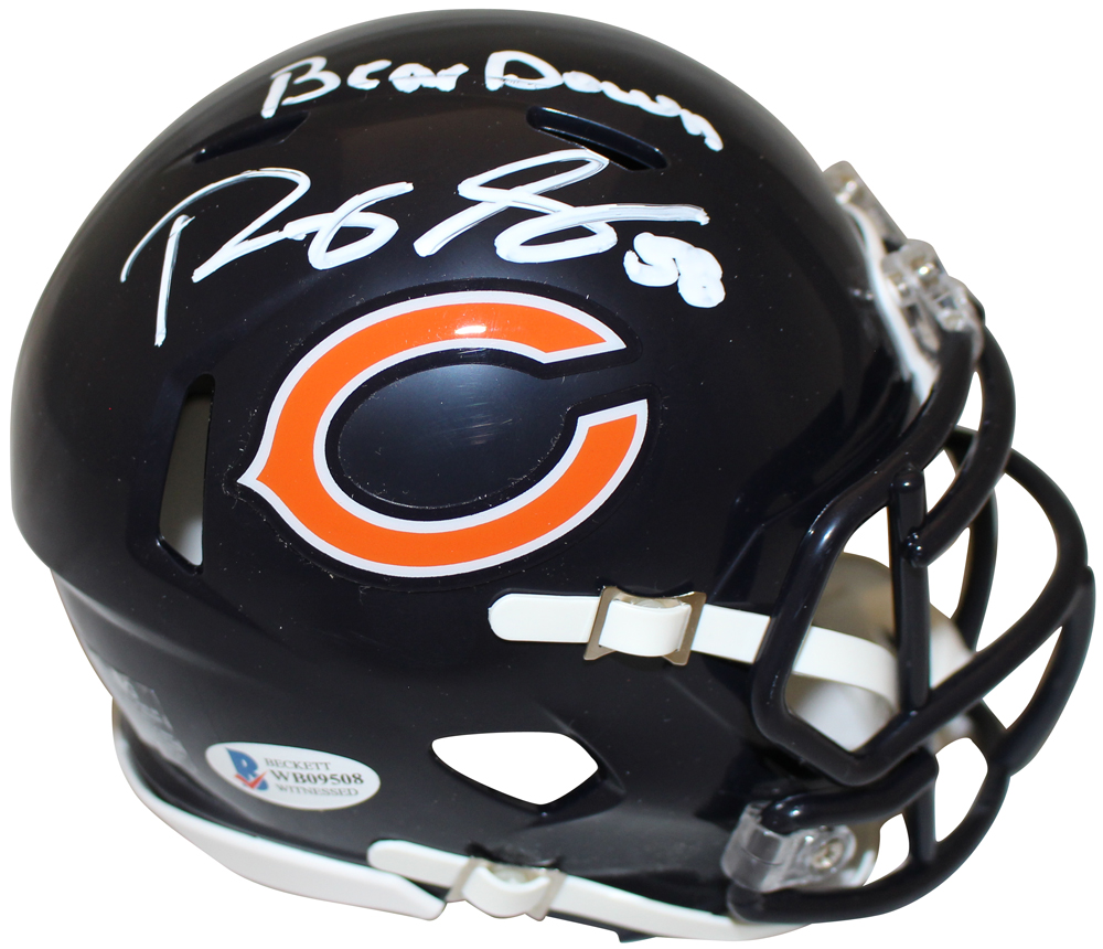 Roquan Smith Signed Chicago Bears Speed Mini Helmet Bear Down Beckett