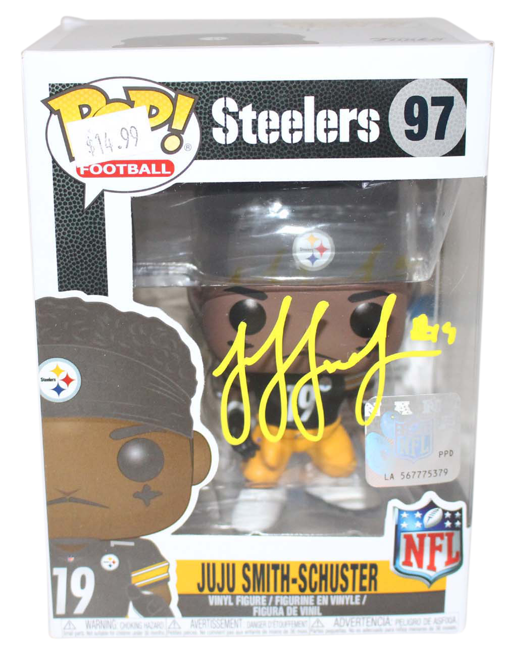 JuJu Smith-Schuster Signed Pittsburgh Steelers NFL Funko Pop BAS 24112