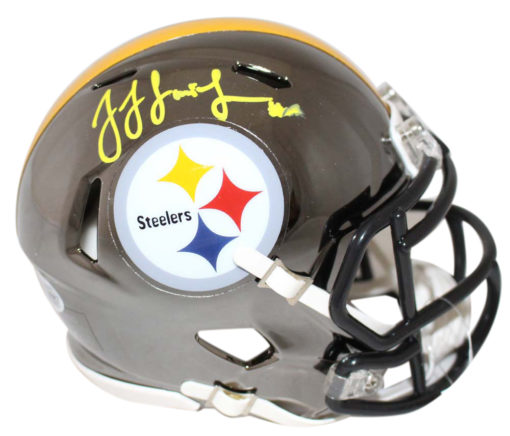 JuJu Smith-Schuster Signed Pittsburgh Steelers Chrome Mini Helmet BAS 24113