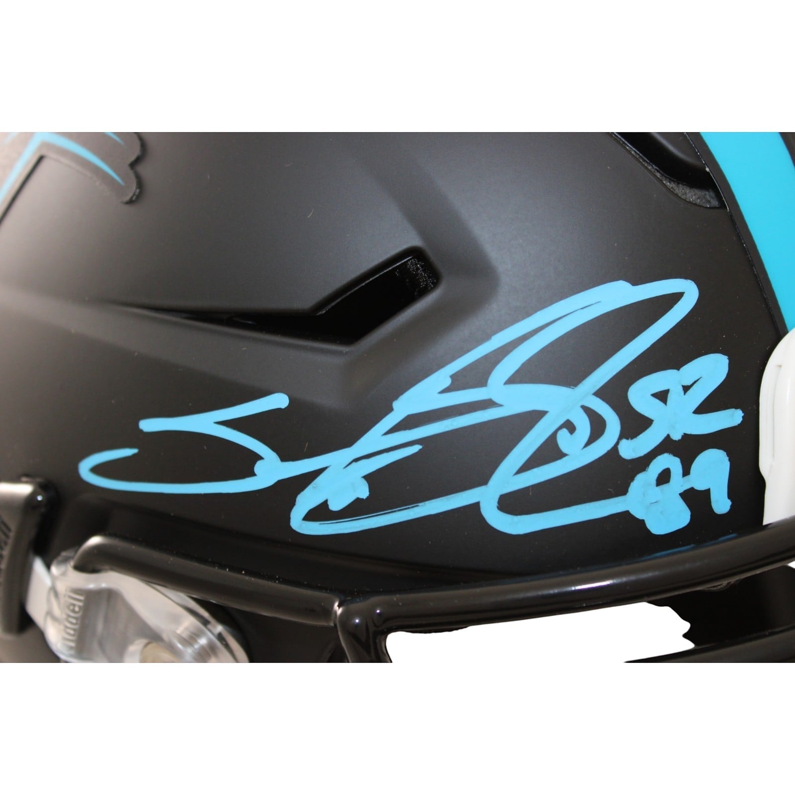 Steve Smith Autographed Carolina Panthers Helmet Speedflex Alt 22 Radtke 58615