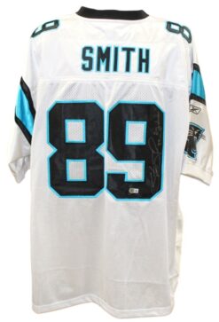 Steve Smith Signed Carolina Panthers Reebok Jersey XL Spiderman Beckett 56395