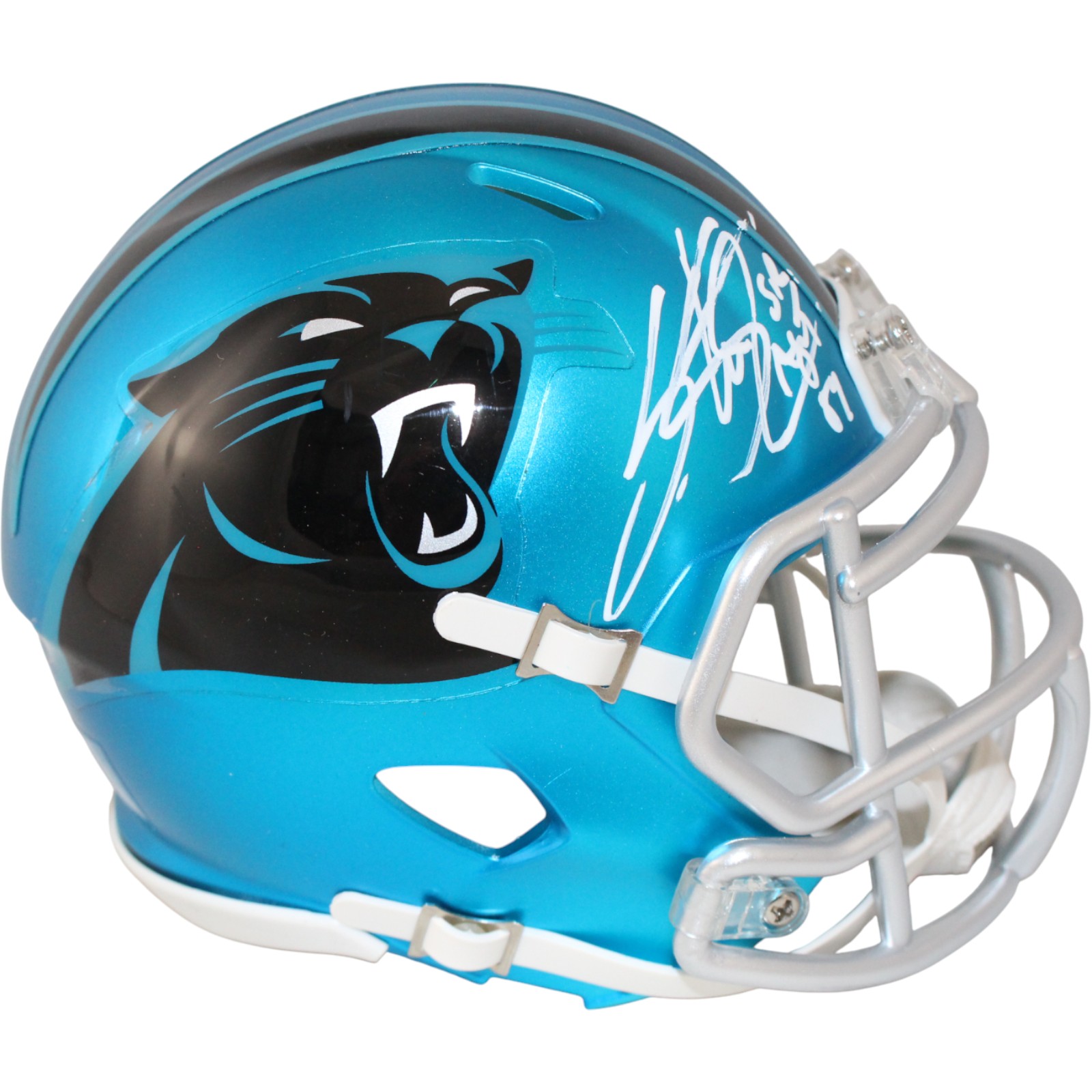 Steve Smith Autographed/Signed Carolina Panthers Mini Helmet Blaze Radtke 53144