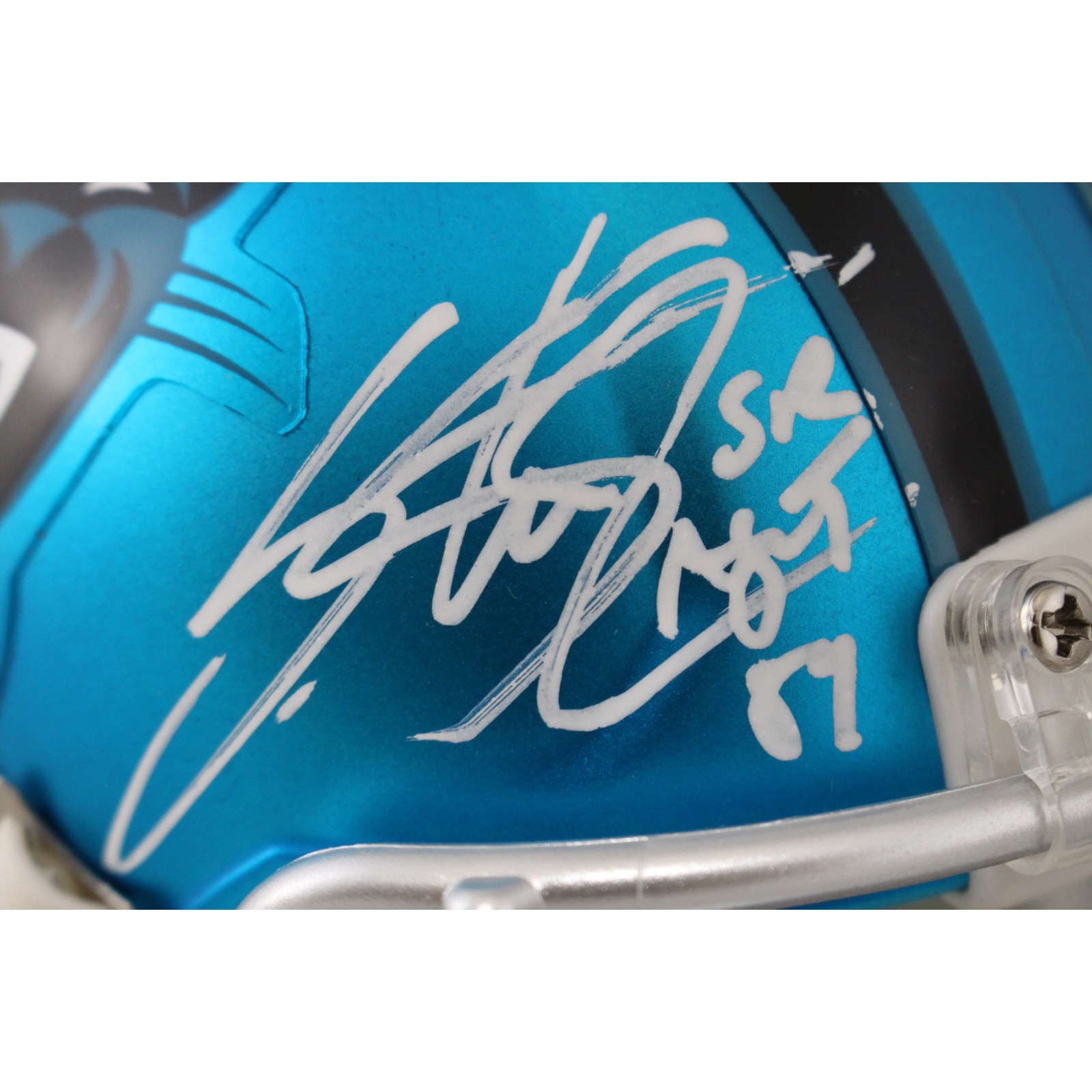 Steve Smith Autographed/Signed Carolina Panthers Mini Helmet Blaze Radtke 53144 2 Steve Smith Autographed/Signed Carolina Panthers Mini Helmet Blaze Radtke 53144
