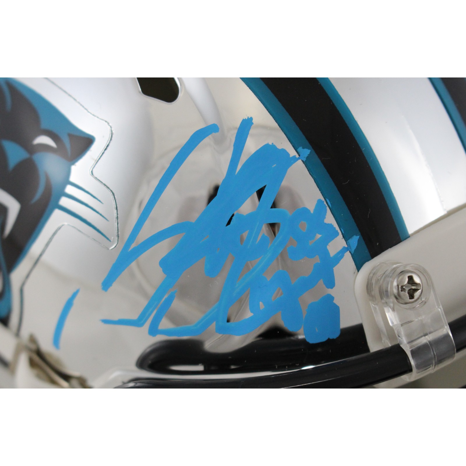 Steve Smith Autographed/Signed Carolina Panthers Mini Helmet Chrome Radtke 53142 2 Steve Smith Autographed/Signed Carolina Panthers Mini Helmet Chrome Radtke 53142