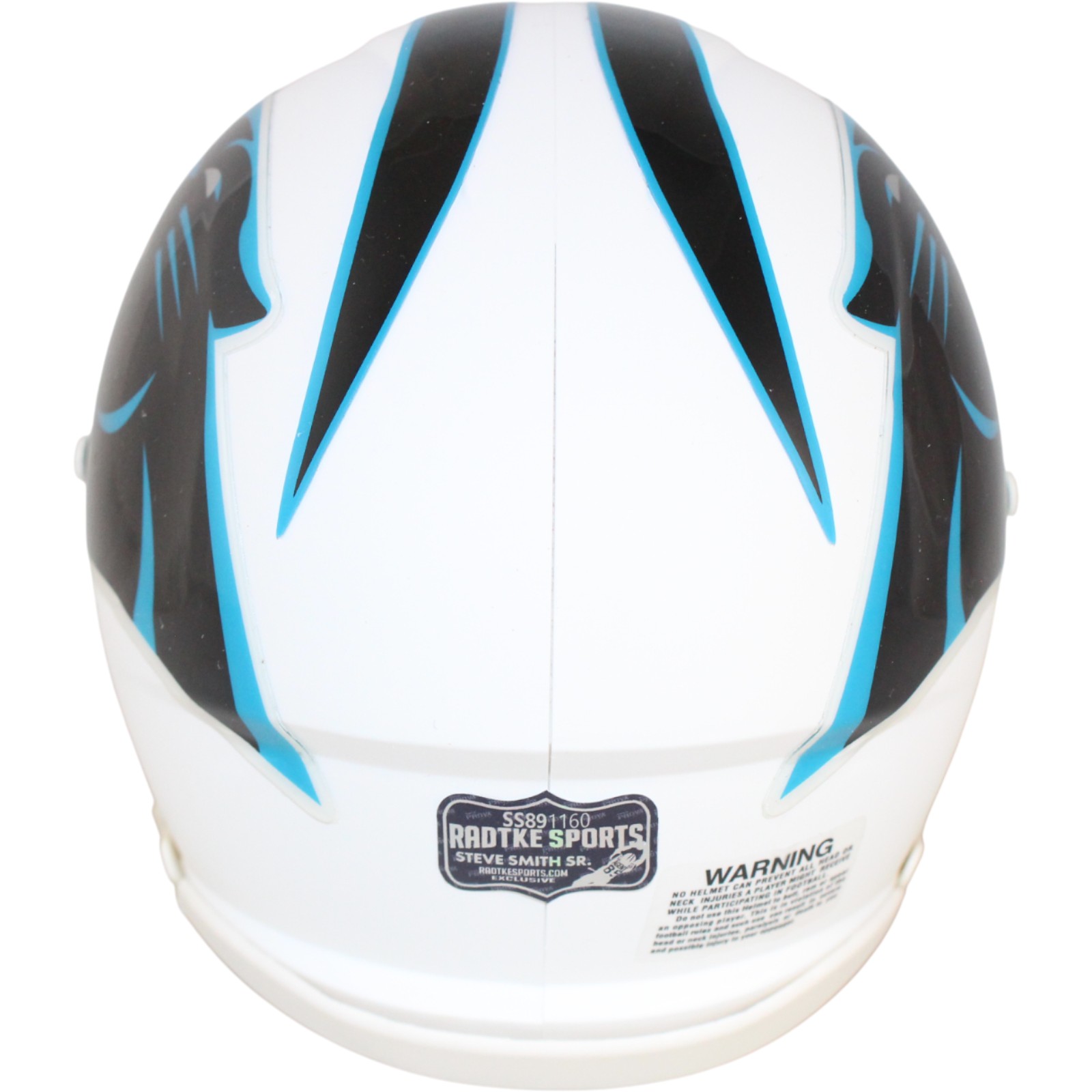 Steve Smith Autographed Carolina Panthers Mini Helmet Flat White Radtke 53148 3 Steve Smith Autographed Carolina Panthers Mini Helmet Flat White Radtke 53148