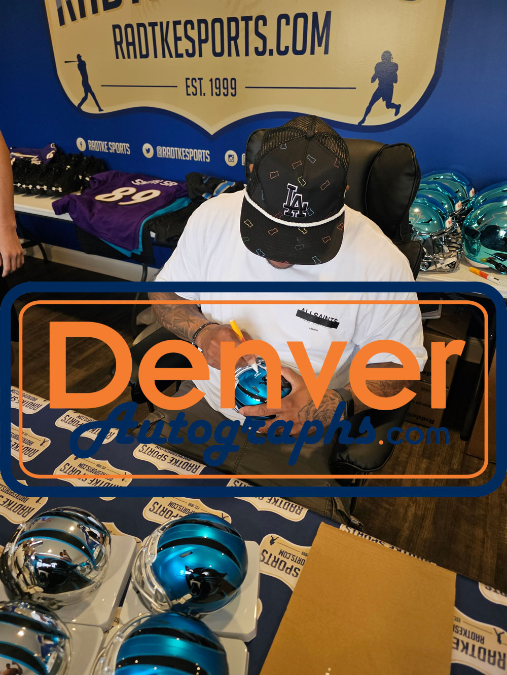 Steve Smith Autographed/Signed Carolina Panthers Mini Helmet Blaze Radtke 53144 6 Steve Smith Autographed/Signed Carolina Panthers Mini Helmet Blaze Radtke 53144