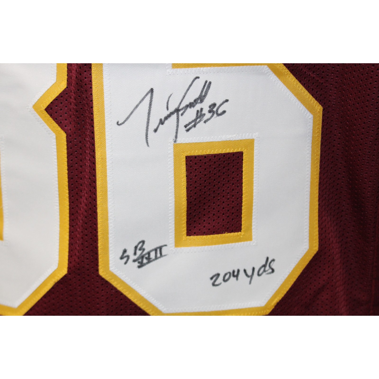 Timmy Smith Autographed Pro Style XL Red Jersey 204 yds Super Bowl Beckett 54292