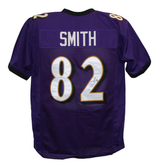 Torrey Smith Autographed/Signed Pro Style Purple XL Jersey JSA 26748