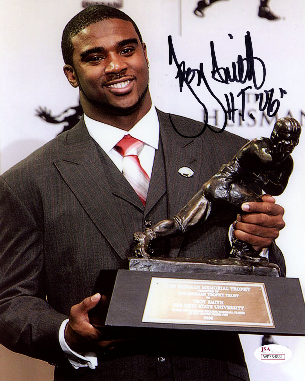 Troy Smith Autographed Ohio State Buckeyes 8x10 Photo HT 06 JSA