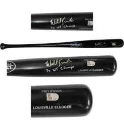 Will Smith Autographed Los Angeles Dodgers Black Bat 3x WS Champs MLB 56567