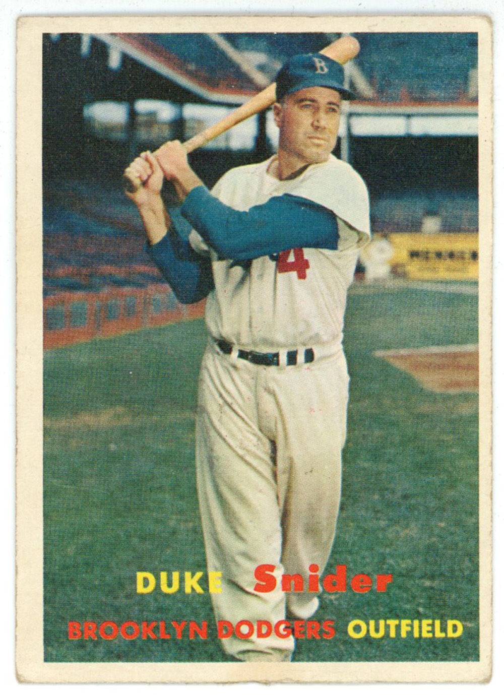 Duke Snider Unsigned Brooklyn Dodgers 1957 Topps 170 Card