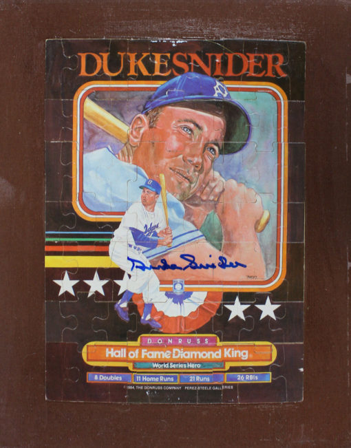 Duke Snider Autographed/Signed Los Angeles Dodgers 1984 Donruss Puzzle 13217