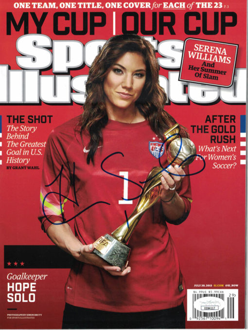 Hope Solo Autographed/Signed USA Soccer Sports Illustrated 7/20/2015 JSA 24714
