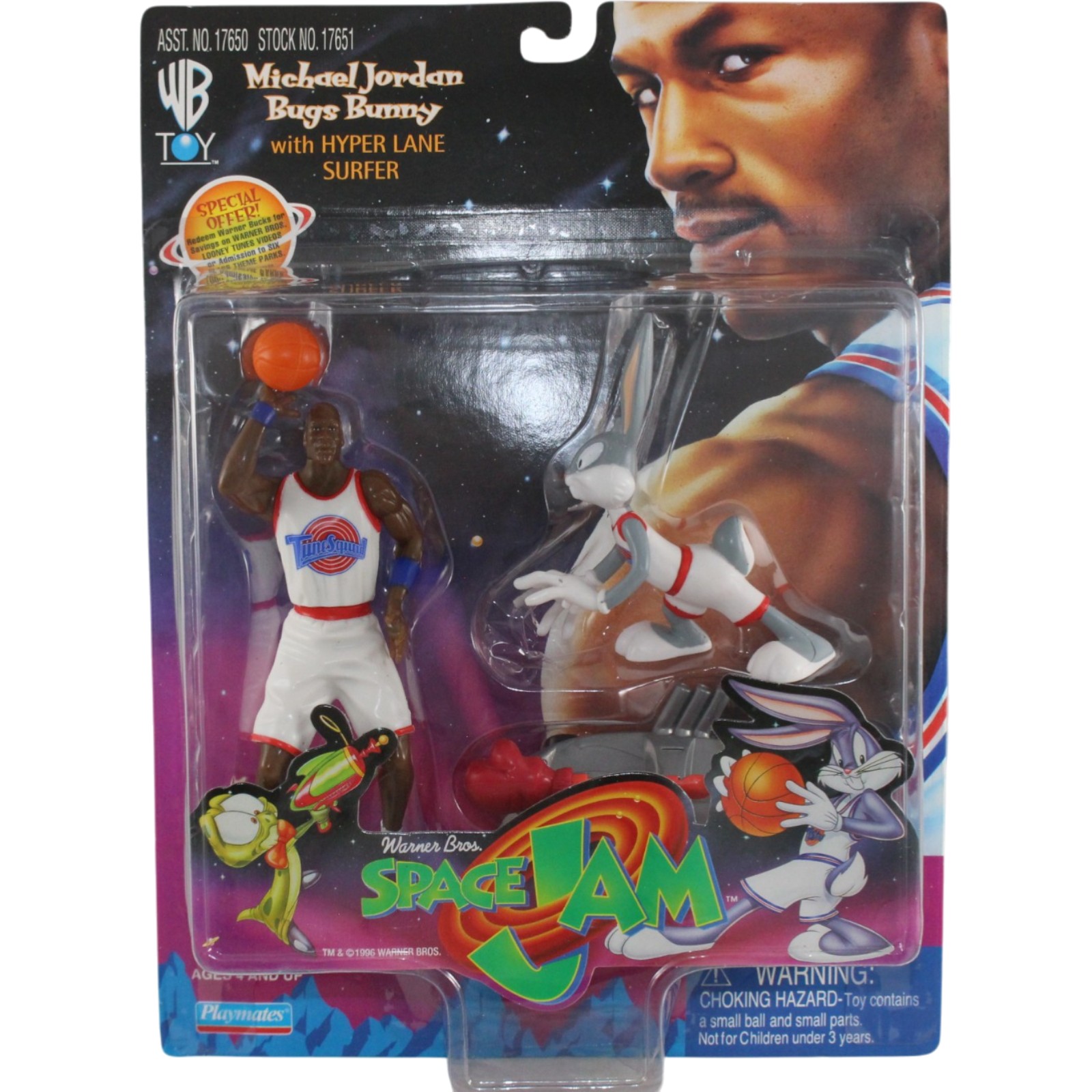 Michael Jordan Bugs Bunny 1996 Space Jam Figure Hyper Lane Surfer 55336