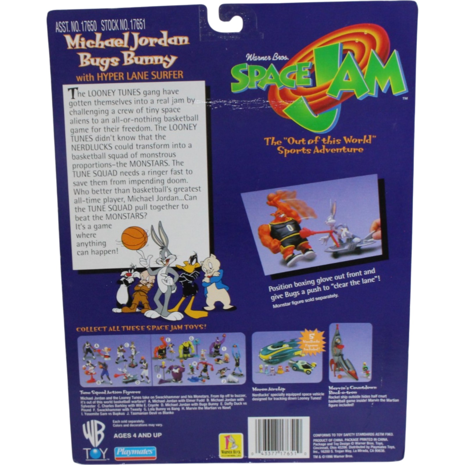 Michael Jordan Bugs Bunny 1996 Space Jam Figure Hyper Lane Surfer 55336