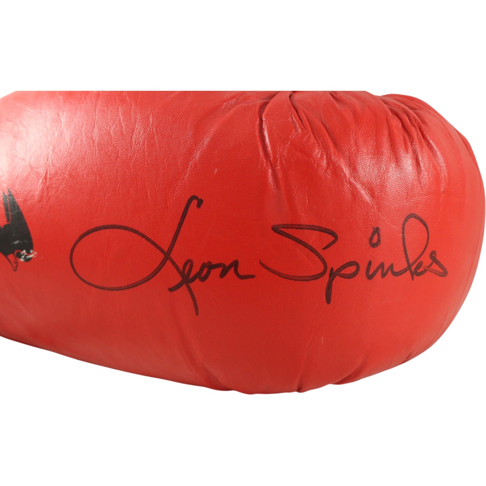 Leon Spinks Autographed/Signed Red Right Hand Glove Beckett 56555 2 Leon Spinks Autographed/Signed Red Right Hand Glove Beckett 56555