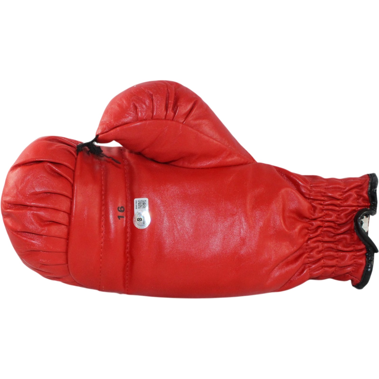 Leon Spinks Autographed/Signed Red Right Hand Glove Beckett 56555 3 Leon Spinks Autographed/Signed Red Right Hand Glove Beckett 56555