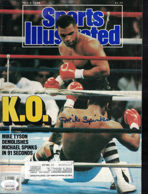 Michael Spinks Autographed Boxing Sports Illustrated Magazine 7/4/88 JSA 25009