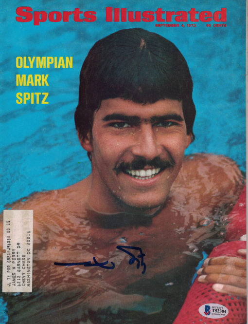 Mark Spitz Autographed USA Swimming 1972 Sports Illustrated Magazine BAS 27342