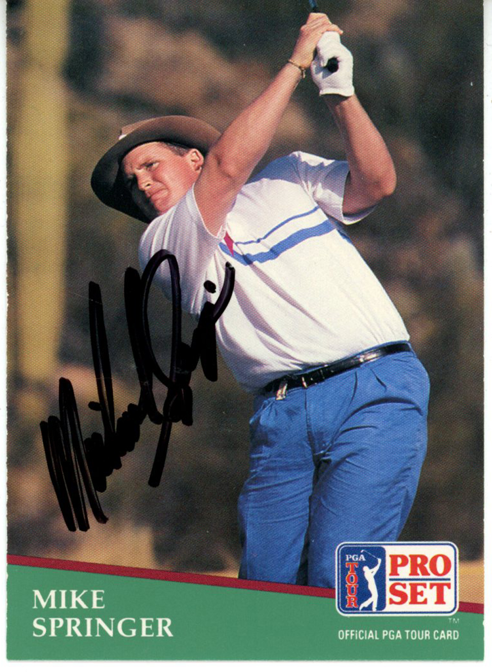 Mike Springer Autographed 1991 Pro Set #176 Trading Card Beckett 44898