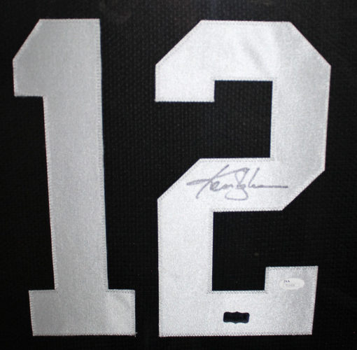 Ken Stabler Autographed Oakland Raiders Framed Black XL Jersey JSA 11019