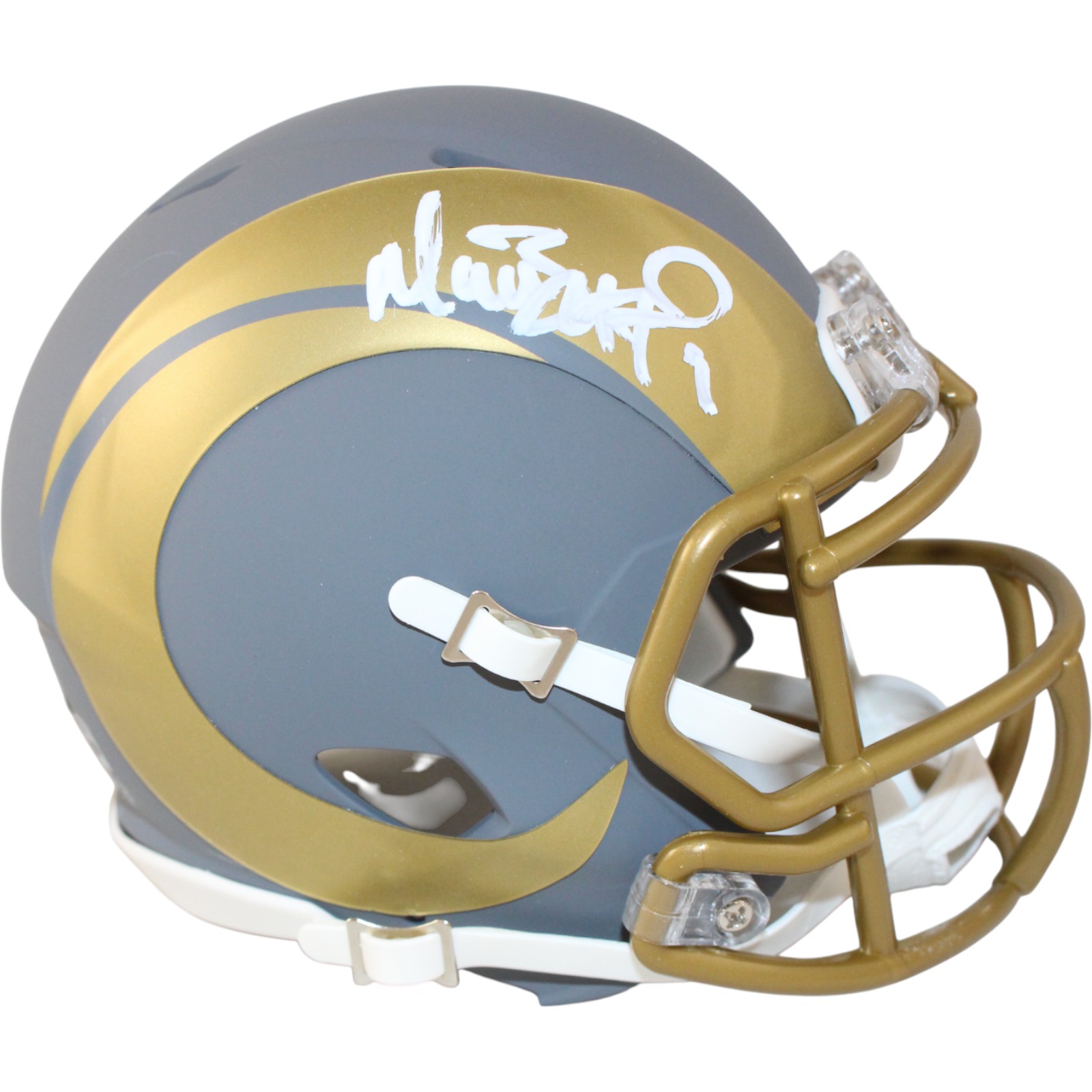 Matt Stafford Autographed Los Angeles Rams Slate Mini Helmet Beckett 59171
