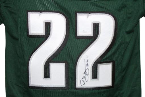 Duce Staley Autographed/Signed Pro Style Green XL Jersey JSA 26811