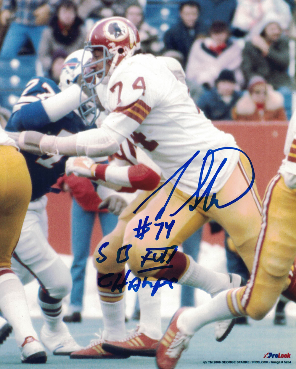 George Starke Autographed Washington Redskins 8x10 Photo SB Champs 27931