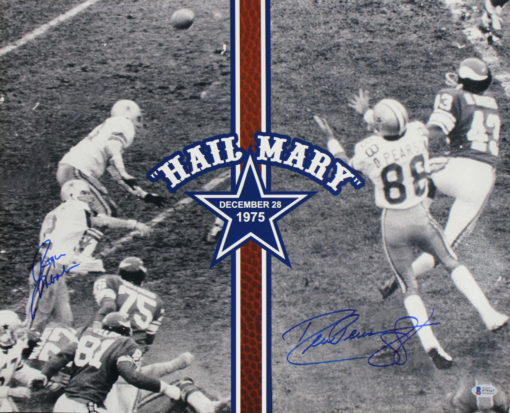 Roger Staubach & Drew Pearson Autographed Dallas Cowboys 16x20 Photo BAS 25435