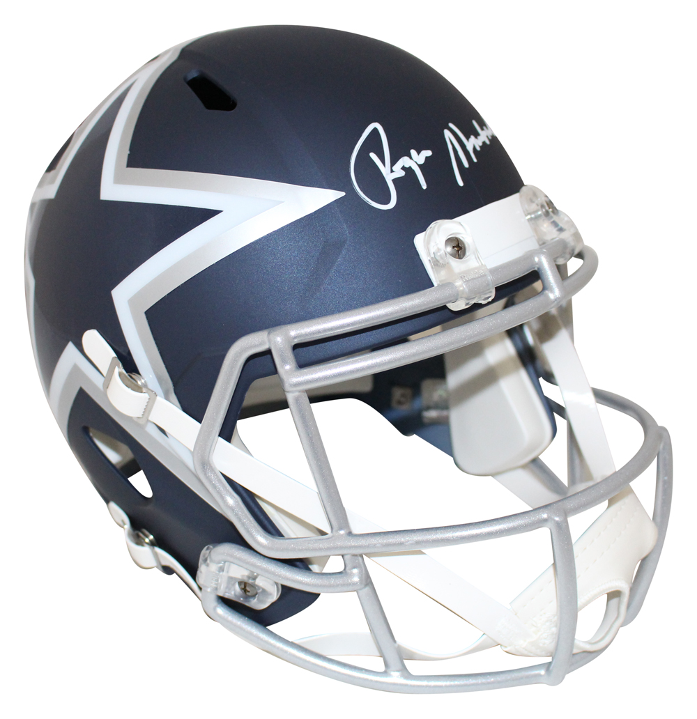 Roger Staubach Autographed Dallas Cowboys AMP Replica Helmet BAS 27446