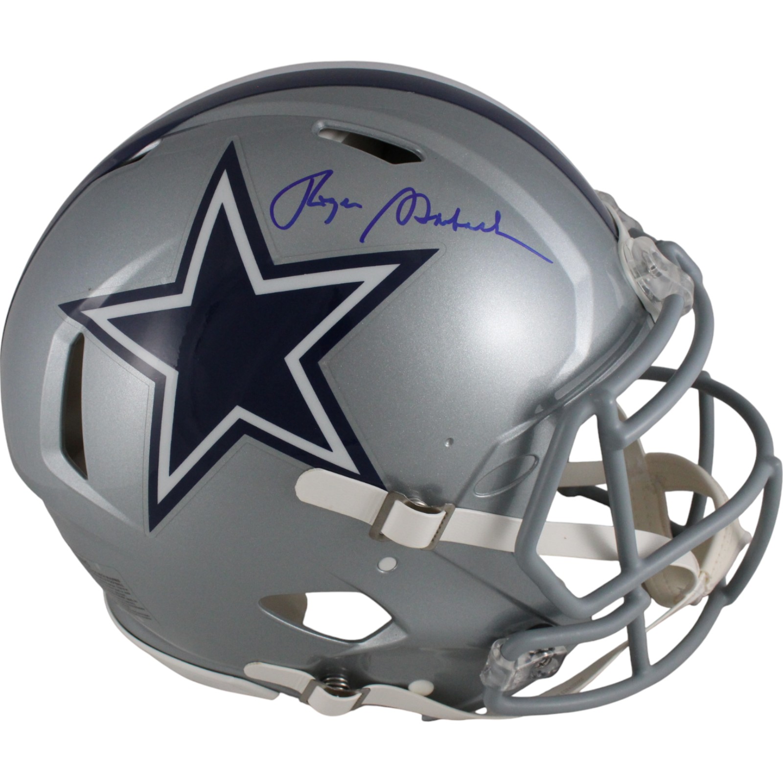 Roger Staubach Autographed Dallas Cowboys Authentic Helmet Beckett Witness 50061