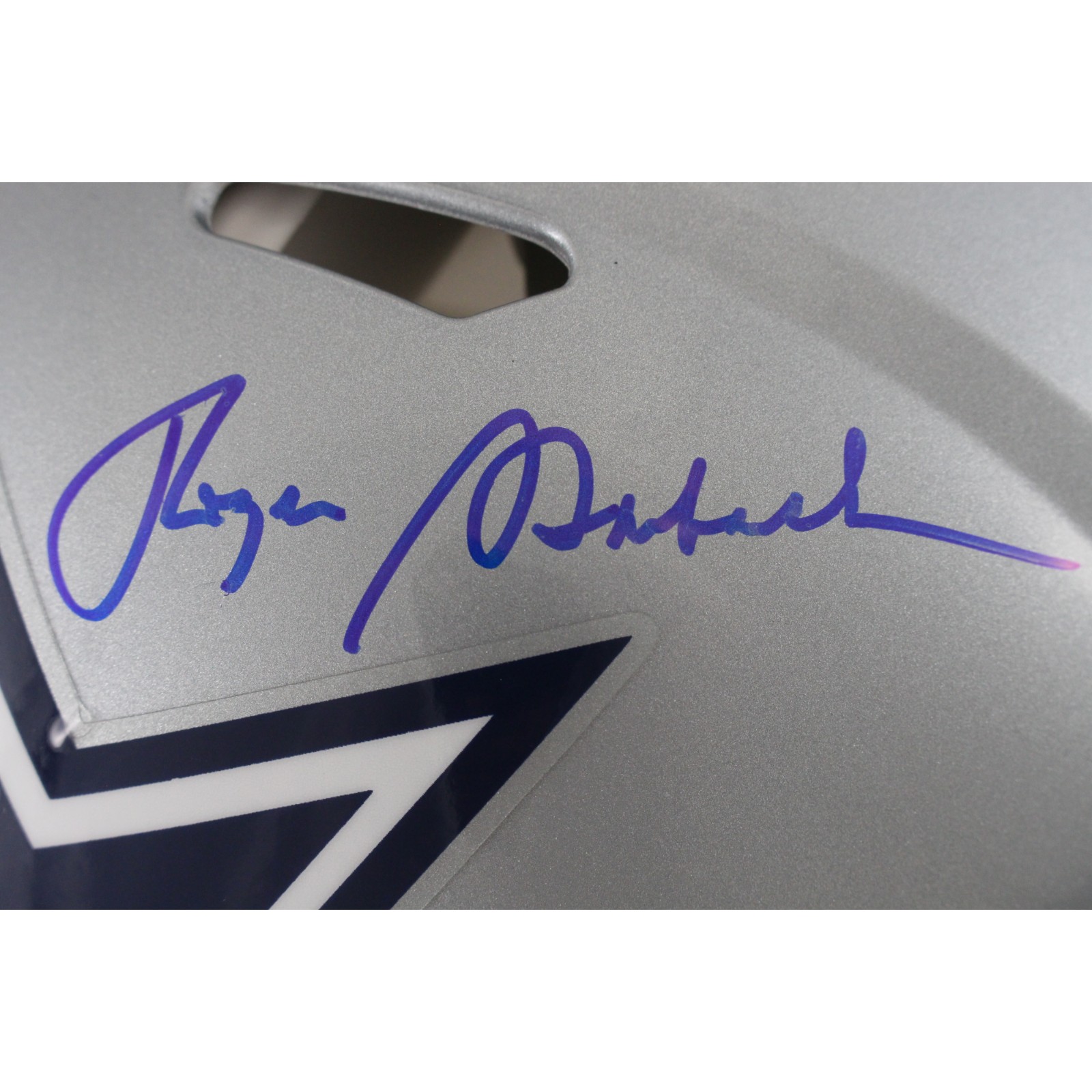 Roger Staubach Autographed Dallas Cowboys Authentic Helmet Beckett Witness 50061