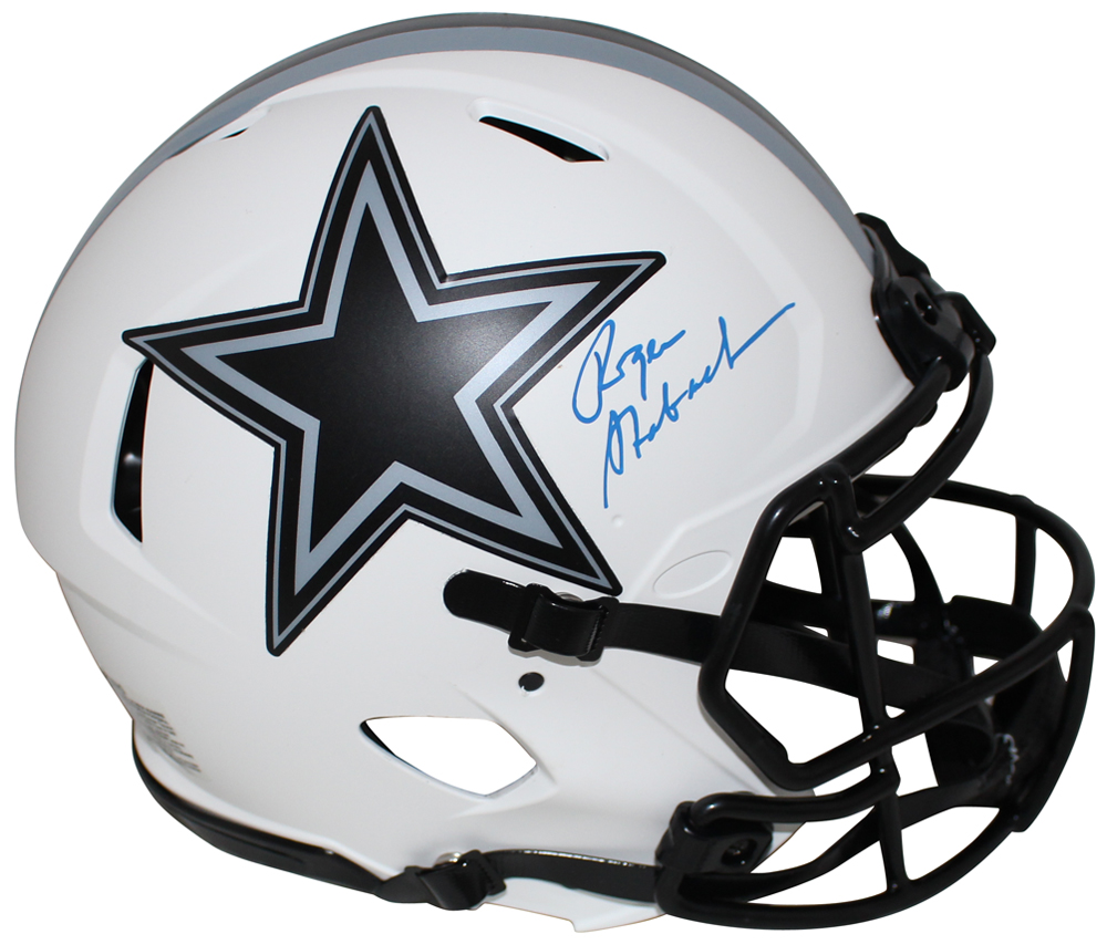 Roger Staubach Autographed Dallas Cowboys Authentic Lunar Helmet BAS