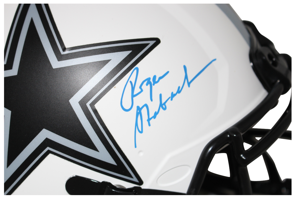 Roger Staubach Autographed Dallas Cowboys Authentic Lunar Helmet BAS