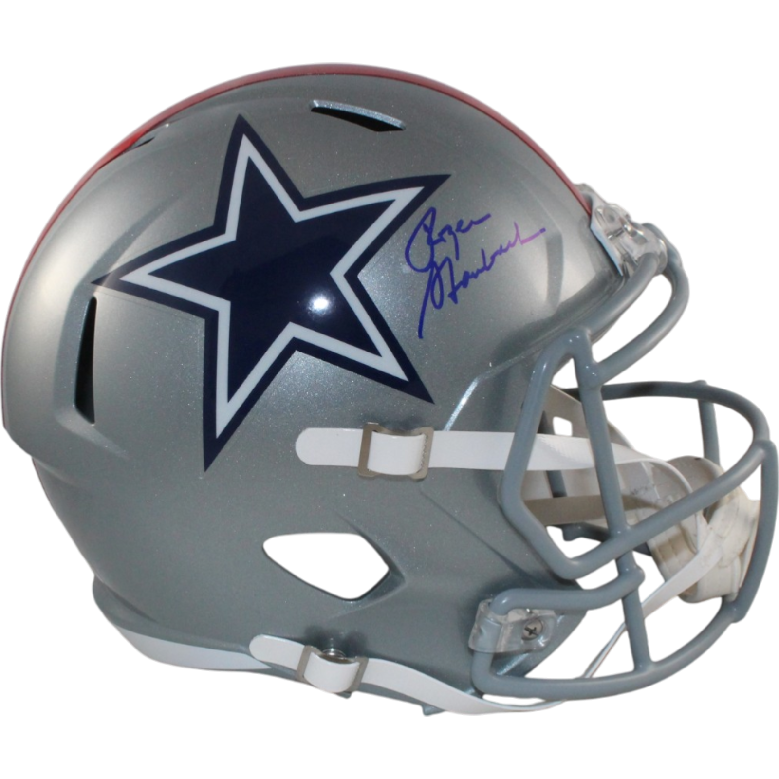 Roger Staubach Autographed Dallas Cowboys F/S TB Helmet Beckett Witness 55147