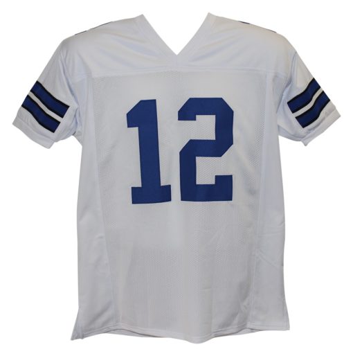 Roger Staubach Autographed/Signed Pro Style White XL Jersey BAS 25915