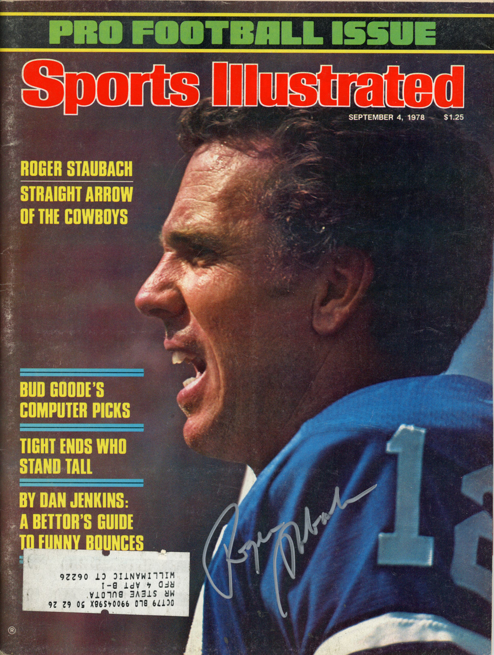 Roger Staubach Signed Dallas Cowboys 1978 Sports Illustrated Magazine BAS