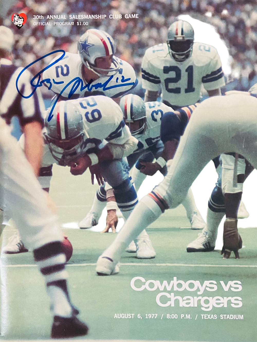 Roger Staubach Autographed Dallas Cowboys 1977 Magazine  Beckett