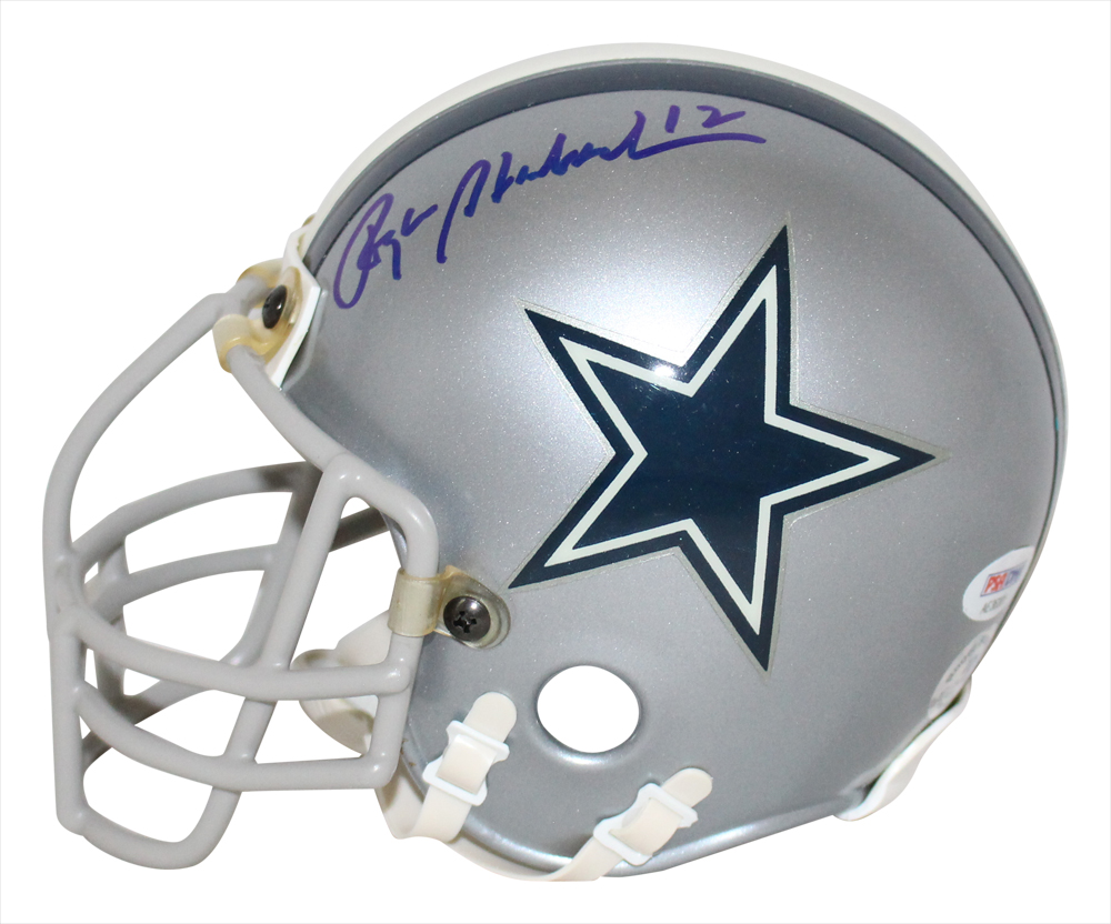 Roger Staubach Signed Dallas Cowboys 1976 Authentic Mini Helmet PSA 32641