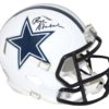 Roger Staubach Autographed Dallas Cowboys Flat White Mini Helmet BAS 25917