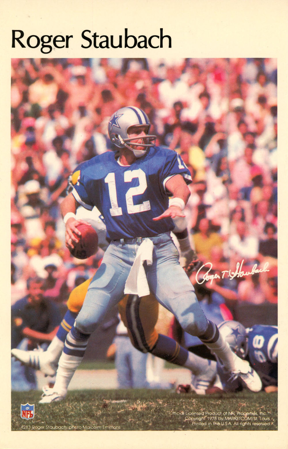 Roger Staubach Dallas Cowboys Mini Poster 47/50 Marketcom 46206
